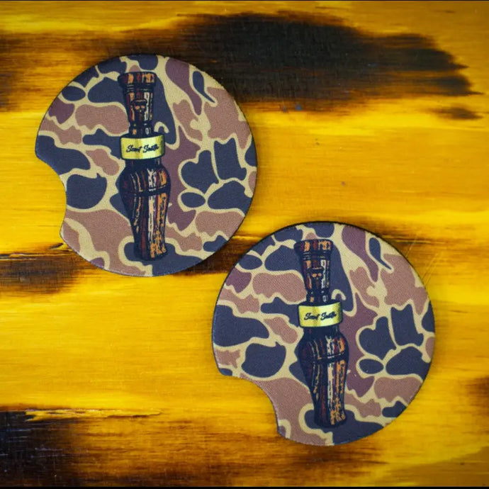 Scent South Duck Call Old School Camo Car Coasters