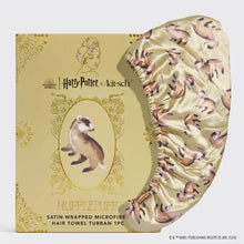 Load image into Gallery viewer, Harry Potter x Kitsch Hufflepuff Satin-Wrapped Hair Towel