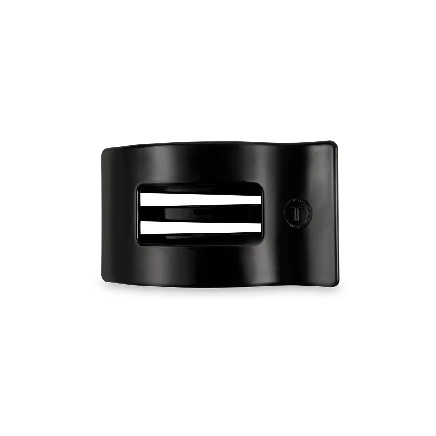 Teleties Small Flat Rectangle Clip in Jet Black