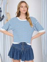 Load image into Gallery viewer, Lean On Me Stripe SS Knit Top