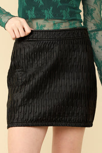 Western Woman Pleated Leather Skirt