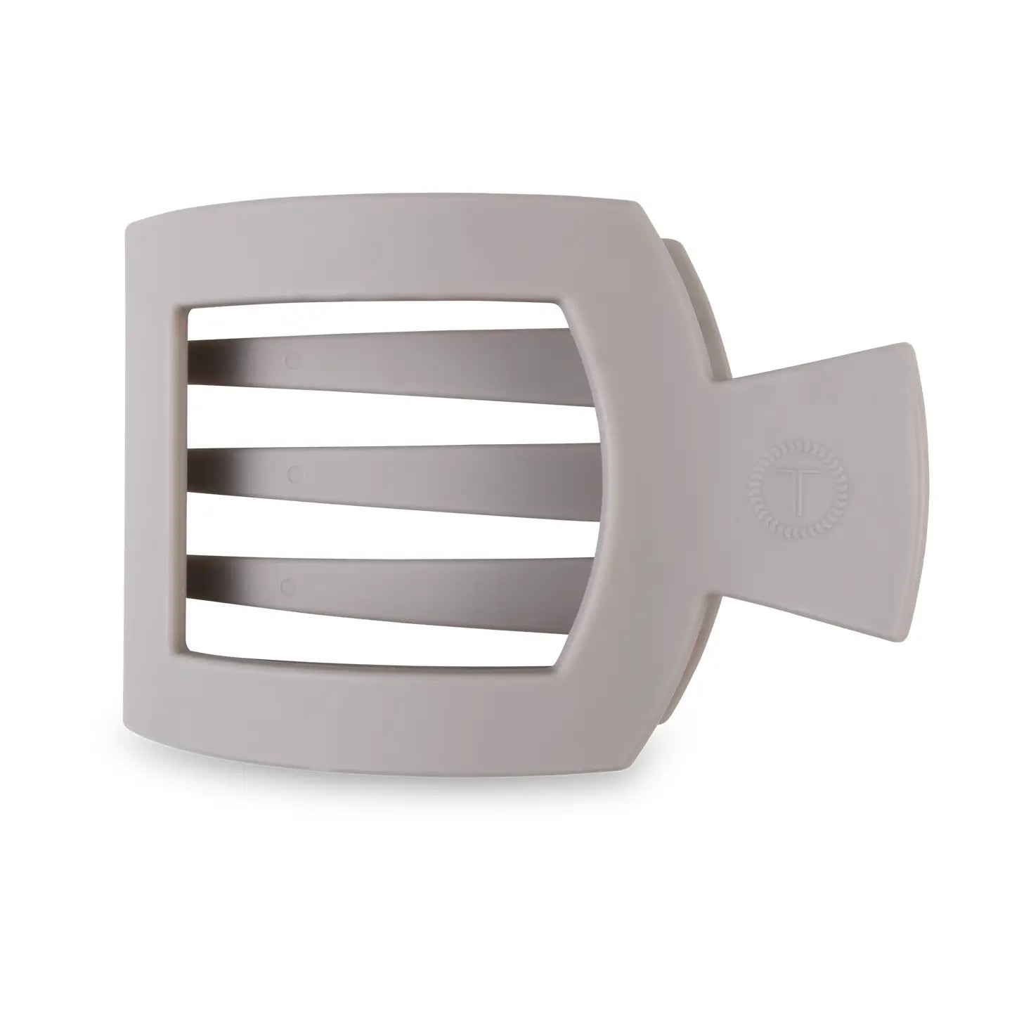 Teleties Large Flat Square Clip in Silver Flames