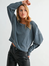 Load image into Gallery viewer, In The World Waffle Knit Boatneck Pullover