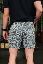 Load image into Gallery viewer, Burlebo 7&quot; Retro Duck Camo Athletic Shorts with Grey Liner