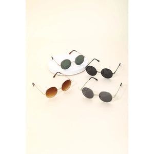Retro Round Sunglasses Black/Black