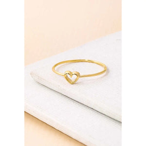 Dainty Open Heart Shape Fashion Ring Gold