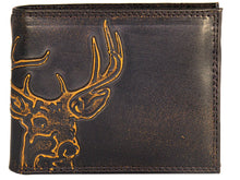 Load image into Gallery viewer, Buck Burnished Leather Bifold Wallet