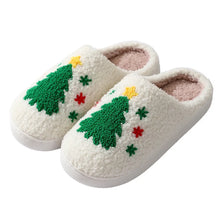 Load image into Gallery viewer, Christmas Tree Farm Fuzzy Slippers