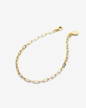 Load image into Gallery viewer, Bryan Anthonys Connected Delicate Paperclip Chain Anklet Gold