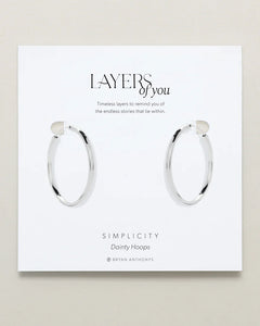 Simplicity Dainty Hoop Earrings Silver