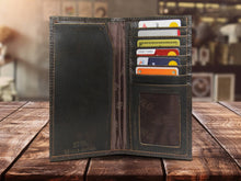 Load image into Gallery viewer, Buck Burnished Leather Secretary Wallet