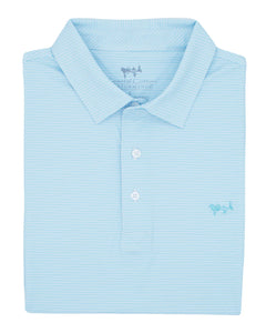 Coastal Cotton Bay Stripe Performance Stripe Polo