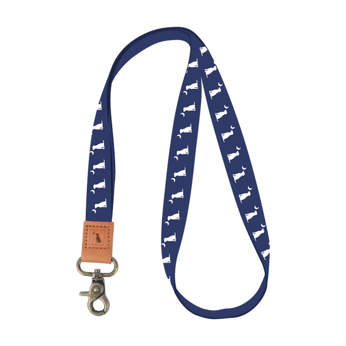 Local Boy Navy Dog & Moon Lanyard