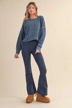 Load image into Gallery viewer, Peaceful Day Denim Wash Cutout Back Layering Top