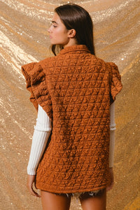 Warmth From Within Quilted Ruffle Sleeve Vest