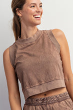 Load image into Gallery viewer, Do What I Can Mineral Washed Crop Top Brown