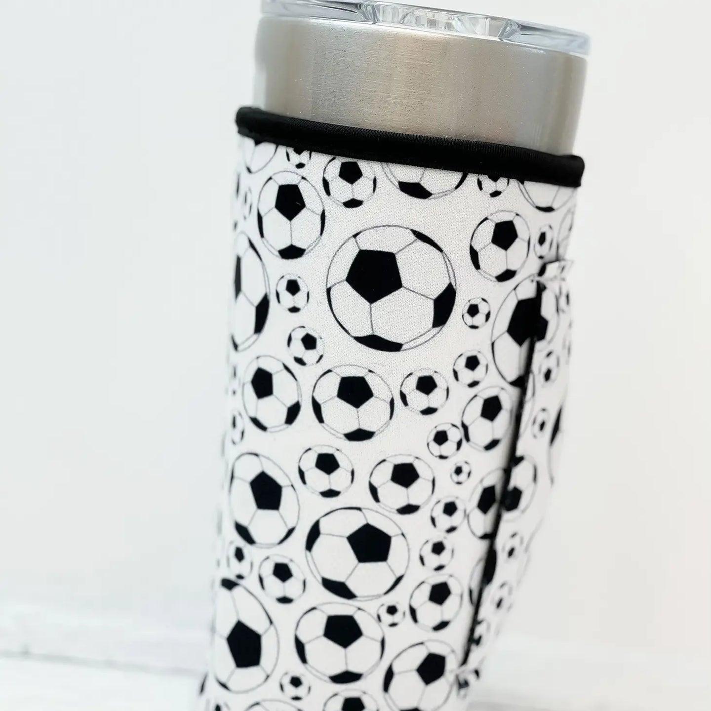 Insulated Cold Cup Sleeve with Handle - Soccer