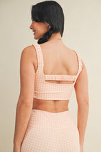 Load image into Gallery viewer, Time To Go Ruched Bra Top in Pink Gingham