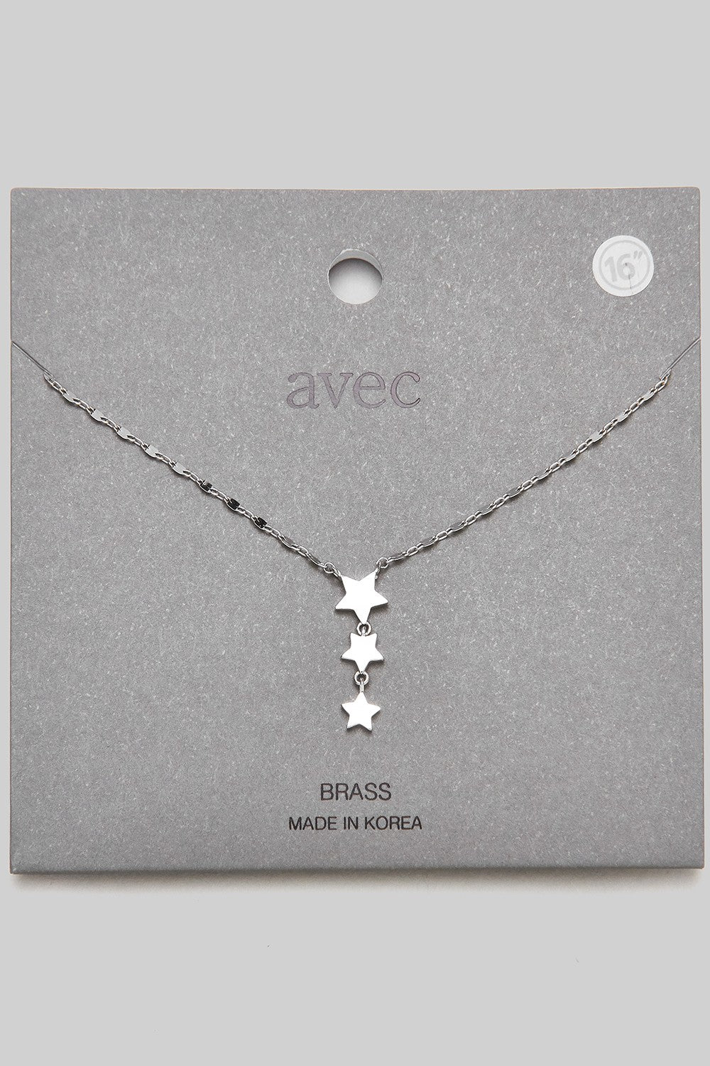 Waiting For Three Star Pendant Necklace Silver