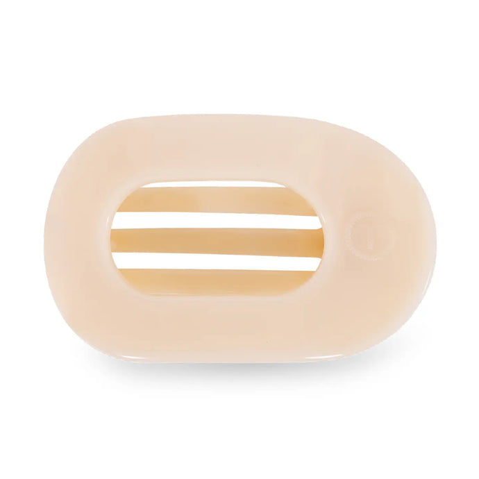 Teleties Small Flat Round Clip Almond Beige