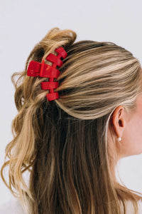 Teleties Classic Medium Hair Clip Rudolph Red