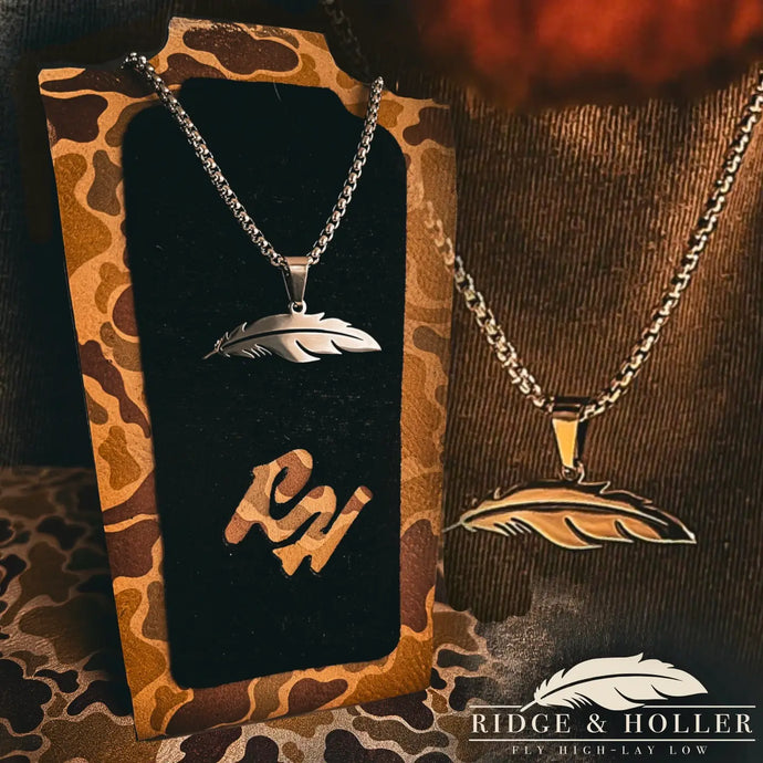 Ridge&Holler Youth Stainless Steel Feather Necklace
