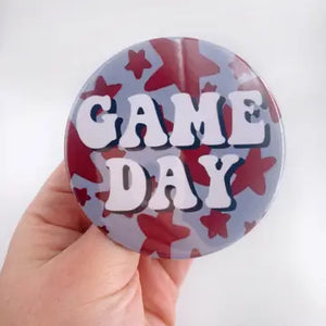 Maroon Game Day Stars Button