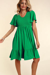 Adventure of a Lifetime Smocked Dress Green
