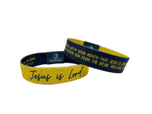 Load image into Gallery viewer, Versible Jesus is Lord Yellow Solid Truths Collection Bible Verse Wristband