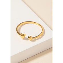 Load image into Gallery viewer, Delicate Double Heart Open Ring Gold