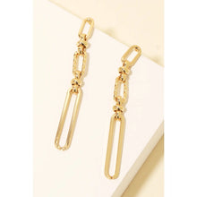 Load image into Gallery viewer, Gold Mixed Oval Chain Dangle Earrings