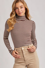 Load image into Gallery viewer, If I Should Stay Striped Turtleneck LS Top