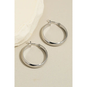 25mm Silver Pincatch Hoop Earrings