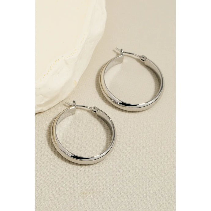 25mm Silver Pincatch Hoop Earrings