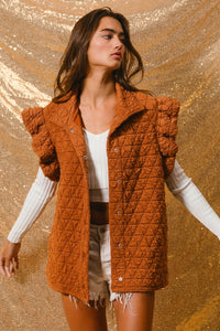 Warmth From Within Quilted Ruffle Sleeve Vest