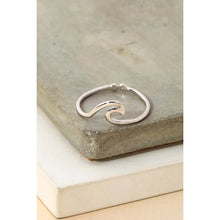 Load image into Gallery viewer, Wave Cutout Adjustable Ring Silver