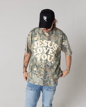 Load image into Gallery viewer, Jesus Loves You Heavyweight Camo Tee