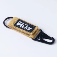 Versible Tap To Pray Tactical Carabiner Keychain in Tan