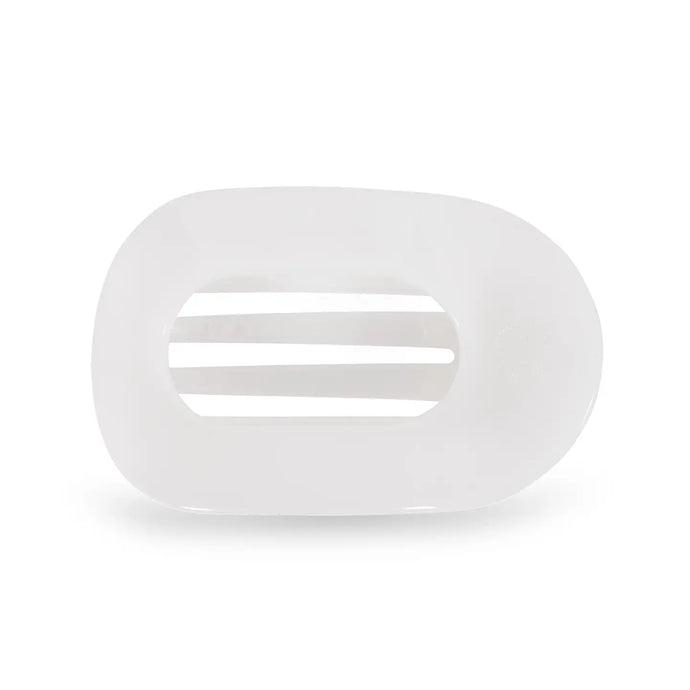 Teleties Small Flat Round Clip Coconut White