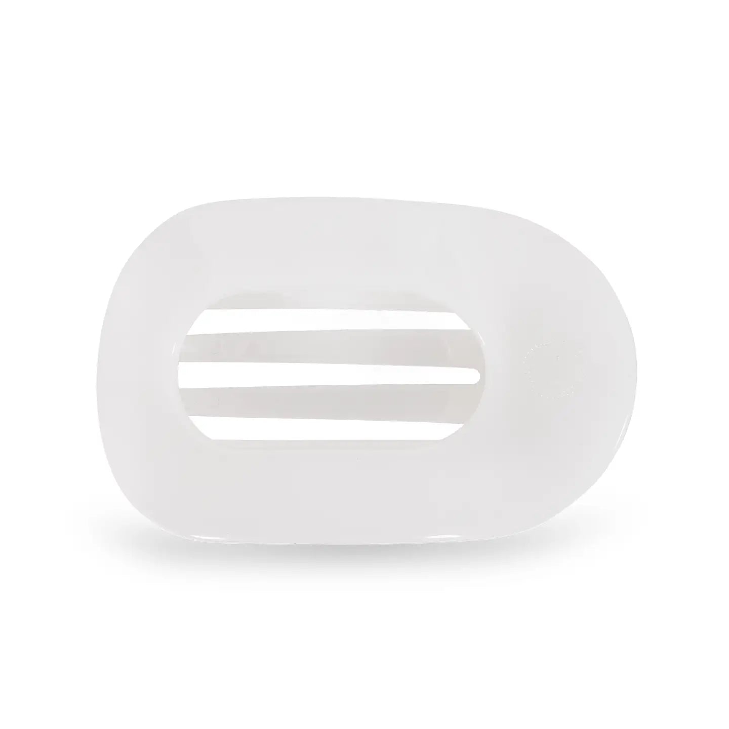 Teleties Small Flat Round Clip Coconut White