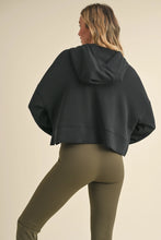 Load image into Gallery viewer, Lost My Mind Scuba Oversized Crop Hoodie in Black