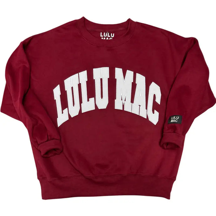 Lulu Mac Maroon With White Stitch Sweatshirt