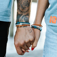 Infinity Cross Bracelets in Blue/Orange/Teal