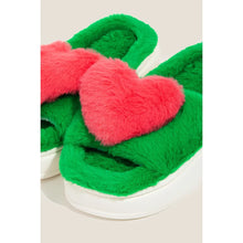 Load image into Gallery viewer, Faux Fur Heart Slippers