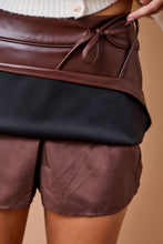 Load image into Gallery viewer, I Can't Mini Skort With Overlay and Tie Detail in Chocolate
