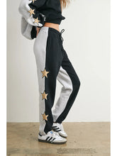 Load image into Gallery viewer, Don&#39;t Let Me Down Color Sweatpants with Star Detail in Black/Grey