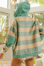 Load image into Gallery viewer, Third Time&#39;s the Charm Plaid Hooded Shacket