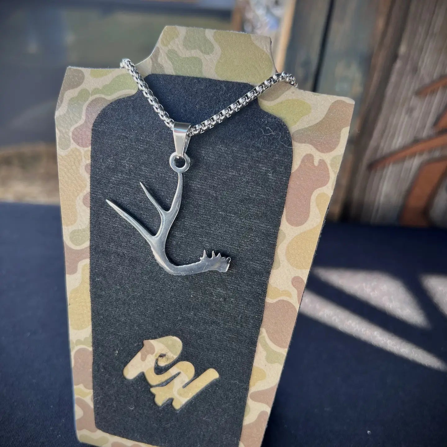 Ridge&Holler Adult Stainless Steel Antler Necklace