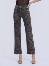Load image into Gallery viewer, Feeling Lucky Leopard Slim Wide Jeans