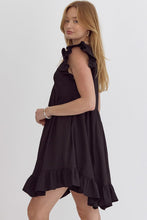 Load image into Gallery viewer, Dancing With Your Shadows V-Neck Dress Black